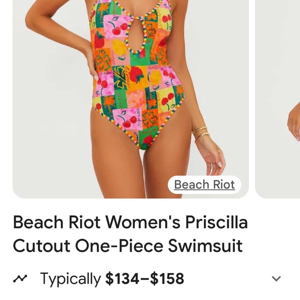 Beach Riot Colorful  Priscilla Cutout One-Piece Swimsuit